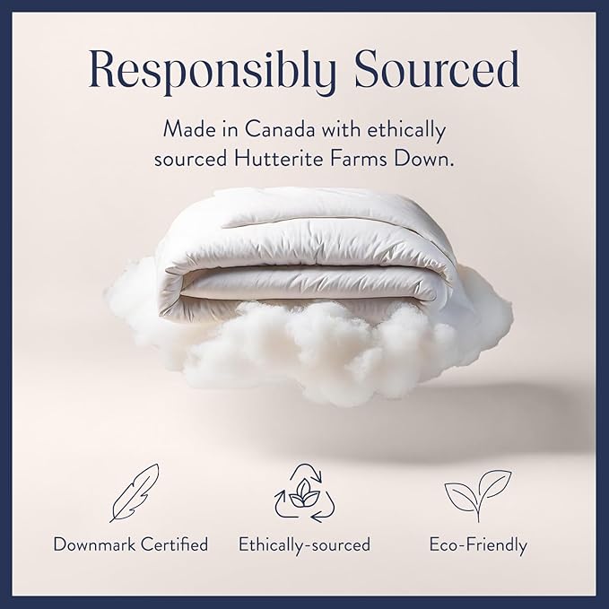 Brooklinen Ultra Warm Luxury Down Comforter, 100% Natural Canadian Duck Down Duvet Insert - 750 Fill Power, Baffle Box Construction, 100% Cotton Shell, Twin/Twin XL Size Comforter