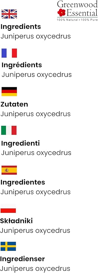 Greenwood Essential Cade Essential Oil (Juniperus oxycedrus) Pure | Non-Sticky | Non-Greasy | Lightweight | Men & Women | All Skin Types | Steam Distilled 30ml (1 oz)