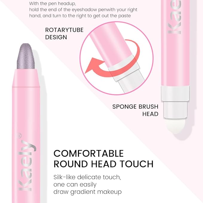 evpct 2Pcs Cream Eye Shadow Brightener Sticks Set for Eyes Waterproof, Taupe Smoky Amethyst Shimmer Cream Eyeshadow Applicator Stick Long Lasting Pigmented Eye Makeup sombras en crema para ojos 19+24