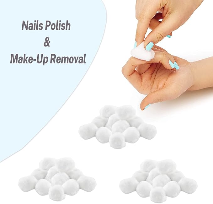 Jumbo Cotton Balls for Facial Treatments, Nails and Make-Up Removal, Applying Tonics & Cleansers, Multi-Purpose Soft Natural Cotton Balls (Jumbo 70 Count)