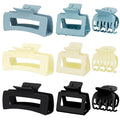 Mehayi 9 PCS Matte Hair Clips Claw for Women Girls, 3 Styles Nonslip Small Hold Strong Hold Cute Jaw Clip Barrettes for Thick Thin Long Short Hair, Fashion Acrylic Hair Clamps Styling Accessories