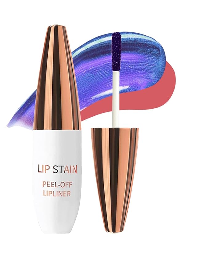 Lip Stain Peel Off, Waterproof Long Lasting Qiciy Tattoo Lip Gloss Color Peel Off Lips Tint Stain, Transfer-Proof Matte Tinted Lips Liner, High Pigmented Tattoo Lipstick Makeup Gift for Women-01 Peach