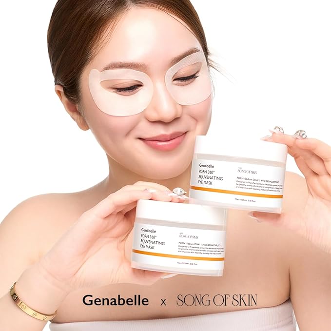 Genabelle PDRN 360° Rejuvenating Eye Mask – Full Eye Area Care for Hydration, Firming & Elasticity with PDRN & Peptides – Targets Dark Circles, Puffiness & Fine Lines – 3.38 fl oz.