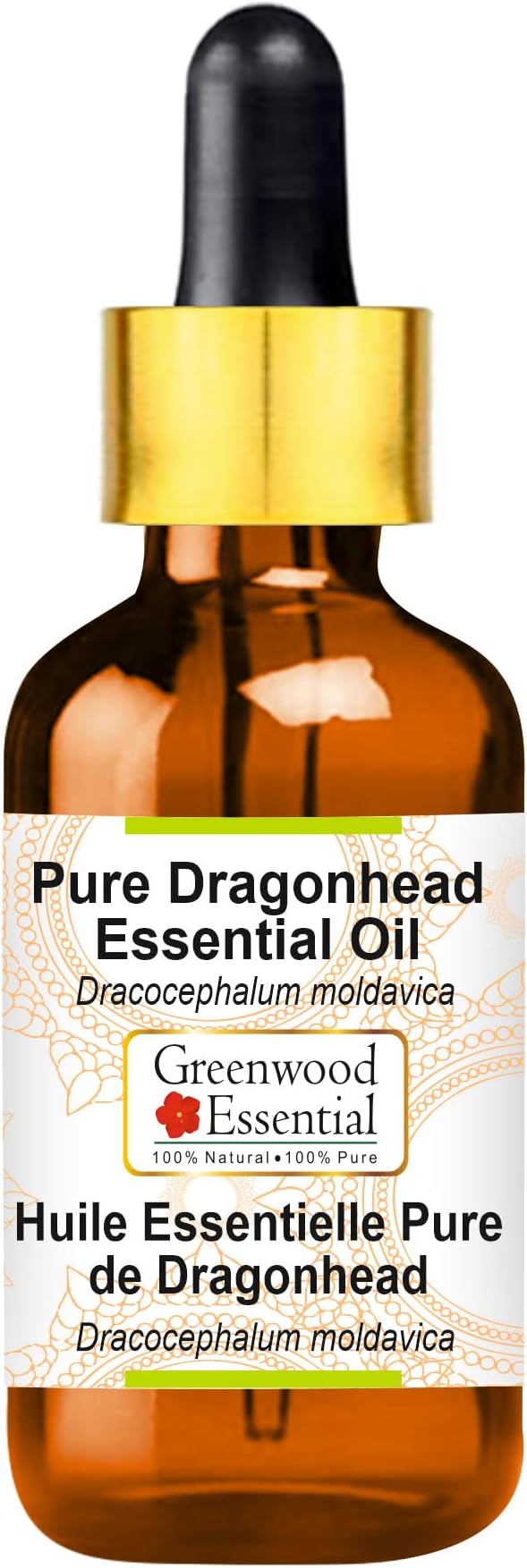 Greenwood Essential Dragonhead Essential Oil (Dracocephalum moldavica) with Glass Dropper | Pure | Non-Sticky | Non-Greasy | Lightweight | Men & Women | All Skin Types | Steam Distilled 5ml (0.16 oz)