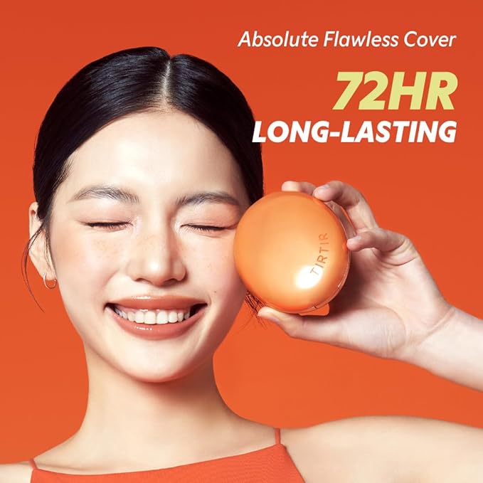 TIRTIR Mask Fit Ai Filter Cushion Foundation | AI-Like Semi-Matte Finish - Up to 72-Hour Medium to Full Coverage Korean BB Cushion Make up Beauty, #49N Deep Chestnut, 0.63 Fl Oz