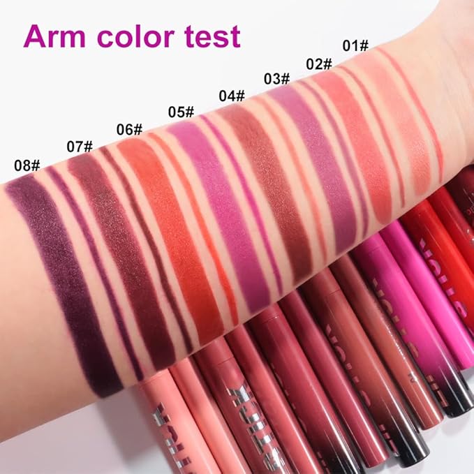 AMY'S DIARY 2Pcs Red Lipstick and Lip Liner Combo, Lip Liner and Lip Stick Kit for Women, Matte Lip Pencil and Smooth Hydrating Lipstick, Non-Stick Lip Makeup Set (02#Warm Rosewood)