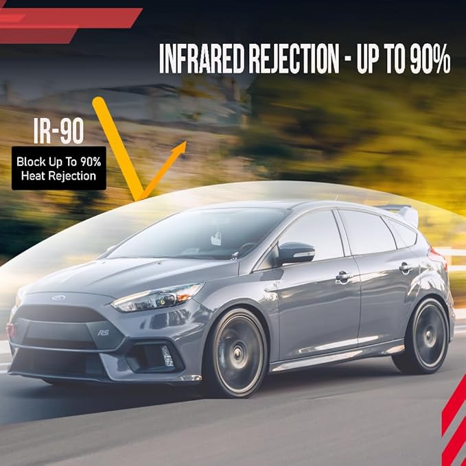 United Ultra Ceramic Window Tint 2PLY Nano Ceramic Film with High Heat Rejection Car Window Tint Roll - Blocks UV/IR Rays Color Stability Adhesive Film (20%, 24" (24 Inch x 100 Feet))