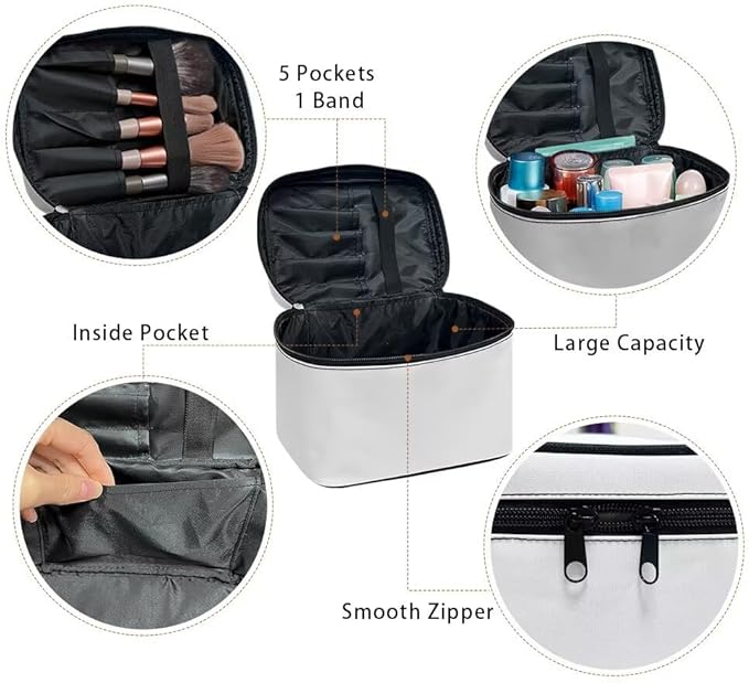JoyLamoria Inspiring Sunflower Butterfly Cosmetic Bag Travel Women Girls Makeup Bag Wallet Coin Purse
