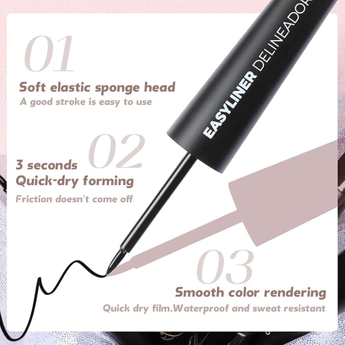 MAEPEOR Ultra-Fine Liquid Eyeliner Light Brown High-Pigmented Matte Eyeliner Pen Stay All Day Makeup with Fine Brush Tip (M03 Light Brown)