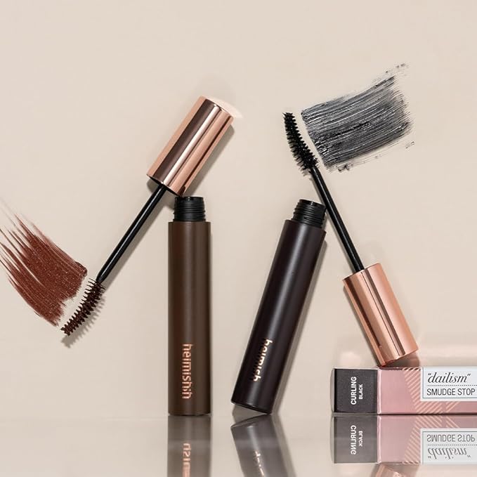 HEIMISH Dailism Smudge Stop Mascara, Curling & Lengthening, Long-lasting, Smudge-proof, Washable Cleansing Korean Mascara, 0.32oz/9g - Brown Curling