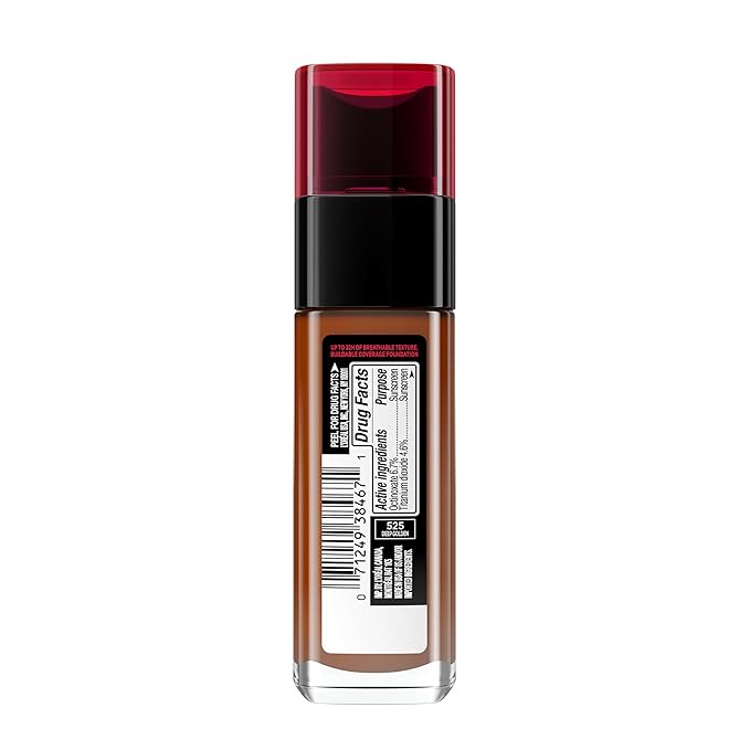 L'Oreal Paris Makeup Infallible Up to 32 Hour Fresh Wear Lightweight Foundation, 525 Deep Golden, 1 Fl Oz, Packaging May Vary