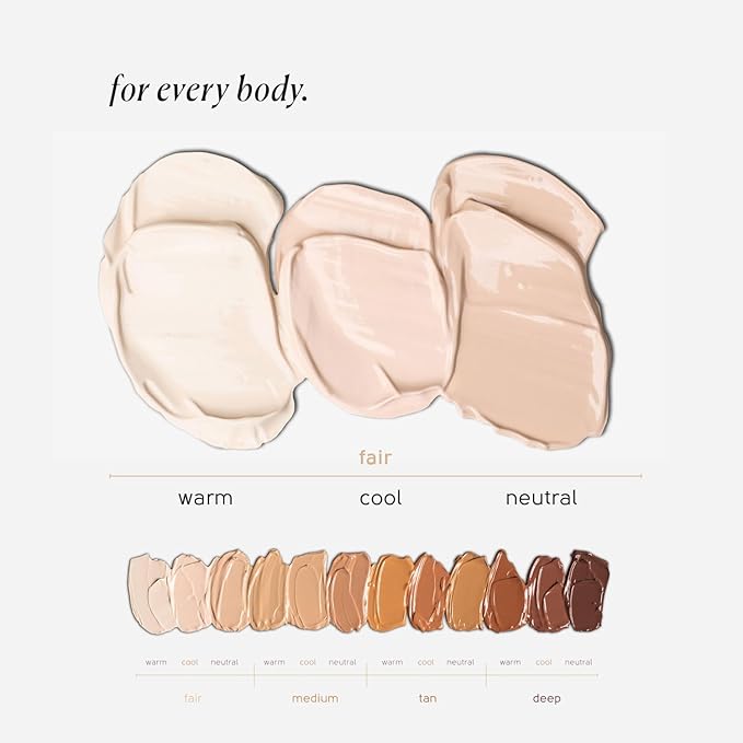 Tinge Tint Body Makeup, Water and Transfer Resistant Up to 48 Hours, Buildable Medium Coverage Body Foundation or Bronzer with Amino Acids, Tattoo Cover Up Makeup, 3.38 FL Oz - Fair Warm