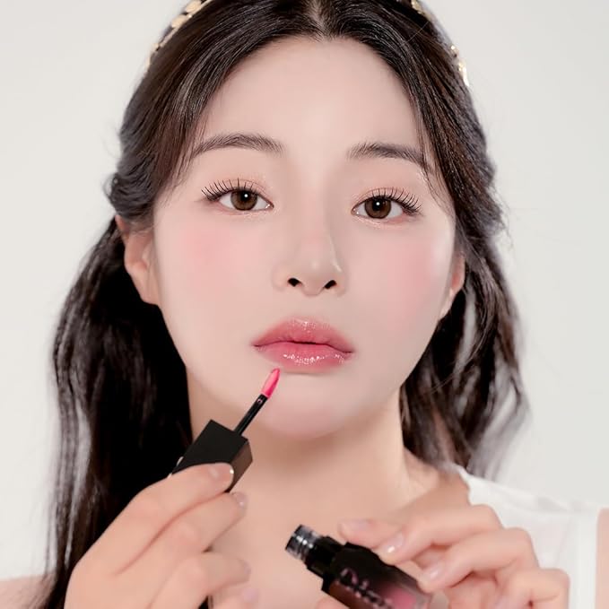 DINTO Blur-Glowy Lip Tint - Glossy Finish, Hydrating, Long Lasting, Lightweight Texture, Non-Sticky, Vegan & Cruelty-Free, K beauty (208 Borum, 0.11 fl.oz)