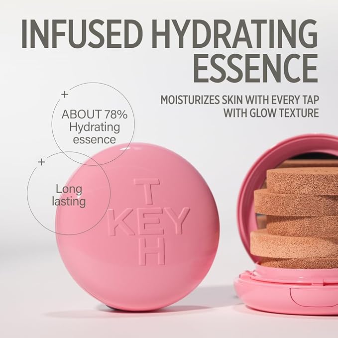 KEYTH PINK MAGNET CUSHION #05 MEDIUM BEIGE (15G, 0.52 OZ.) / Magnetic Adherence, Dewy Radiance, 77% moisture essence, Glow Film Complex, Skin Film Polymer