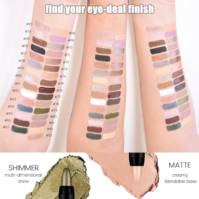 evpct Chocolate Matte Cream Eye Shadow Sticks Brightener Pencils for Women, Rich Chocolate Silky Eyeshadow Applicator Stick Pen Waterproof, Blendable Crease-Proof Stick Eyeshadow Matte Eye Makeup 66