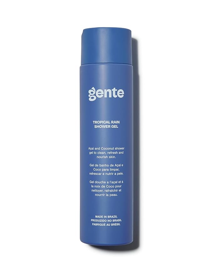 Gente Beauty Tropical Rain Shower Gel – Refreshing Body Wash with Acai & Coconut Hydrating, Sulfate-Free Cleanser for All Skin Types – 10.5 oz