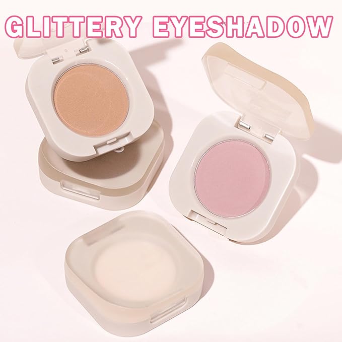 Single Eyeshadow Nude Eyeshadow Primers,Beige Brown Eyeshadow,Ultra Fine Smooth Powder Long Lasting High Pigment Eyeshadow,Daily Korean Eyes Makeup (01 Moonlight)