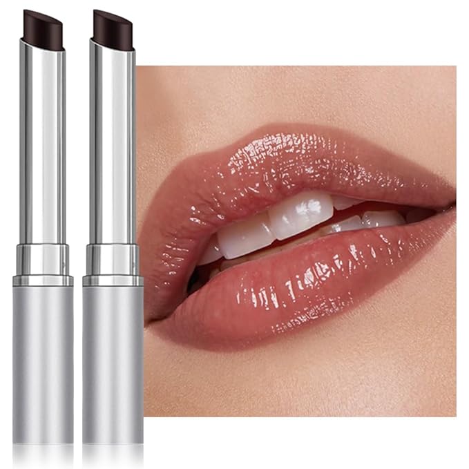 2Pcs Black Cherry Nude Tinted Honey Lip Balm, Sheer Hydrating Moisturizing Lipstick for All Skin Type, Natural Black Cherry Lip Tint Balm Moisturizing Nourishing Lipstick Long Lasting Waterproof