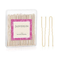 U Shaped Hair Pins Blonde, 2.4 Inch Women Buns Bobby Pins, Gold Long Bun Hairpins for Girls Thick Curly Wig Hair Styling Accessories Ballet 100 Pcs