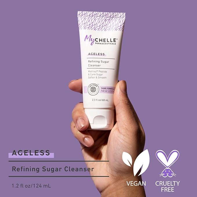 MyCHELLE Dermaceuticals Refining Sugar Cleanser, 2.3 Fl Oz - Skin & Facial Cleanser with Matrixyl Peptide & Cane Sugar to Soften, Smooth & Help to Reduce the Appearance of Fine Lines and Wrinkles