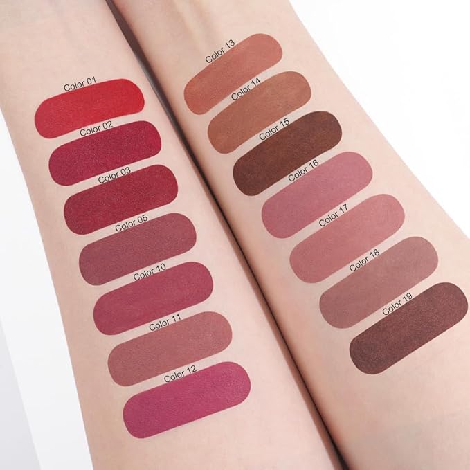 Kaely Brown Gradient Matte Lipstick Lip Liner Pencil for Women, 2in1 Flawless Contour Gradual Ombre Effect Lip Pencil Makeup Waterproof, labiales mate 24 horas originales, 14