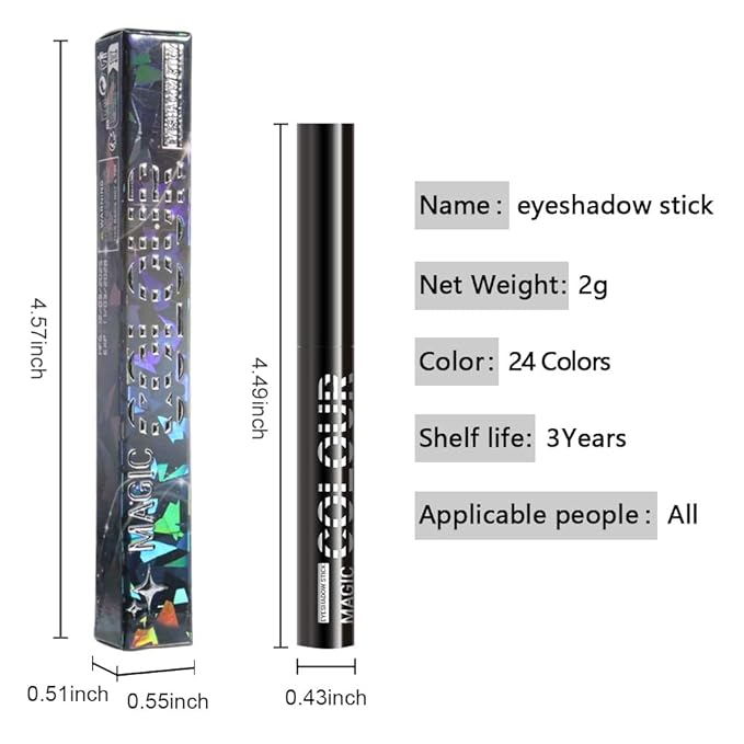 Royal Blue Shimmer Cream Eye Shadow Stick Makeup for Women, Royal Blue Shimmer Matte Eye Shadow Brightener Stick for Eyes, Waterproof Eyeshadow Pencil Applicator Blendable for Eye Highlight 18