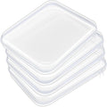 Hoolerry 4 Pcs Hard Clear Zipper Case Makeup Bags Plastic Pencil Pouch Transparent Storage Box Containers for Cosmetics, Snacks, Building Blocks, Puzzles(White,13.8 x 11.8 x 2 in)