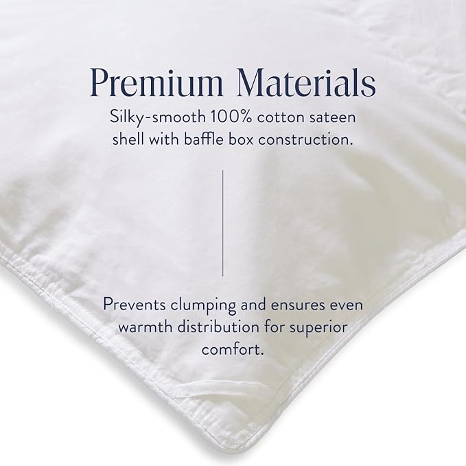 Brooklinen Lightweight Luxury Down Comforter, 100% Natural Canadian Duck Down Duvet Insert - 650 Fill Power, 100% Cotton Shell, Full/Queen Size Comforter for Warm Sleepers