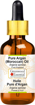 Greenwood Essential Pure Argan (Moroccan) Oil (Argania spinosa) with Glass Dropper 100% Natural Therapeutic Grade Cold Pressed for Personal Care 15ml (0.50oz)
