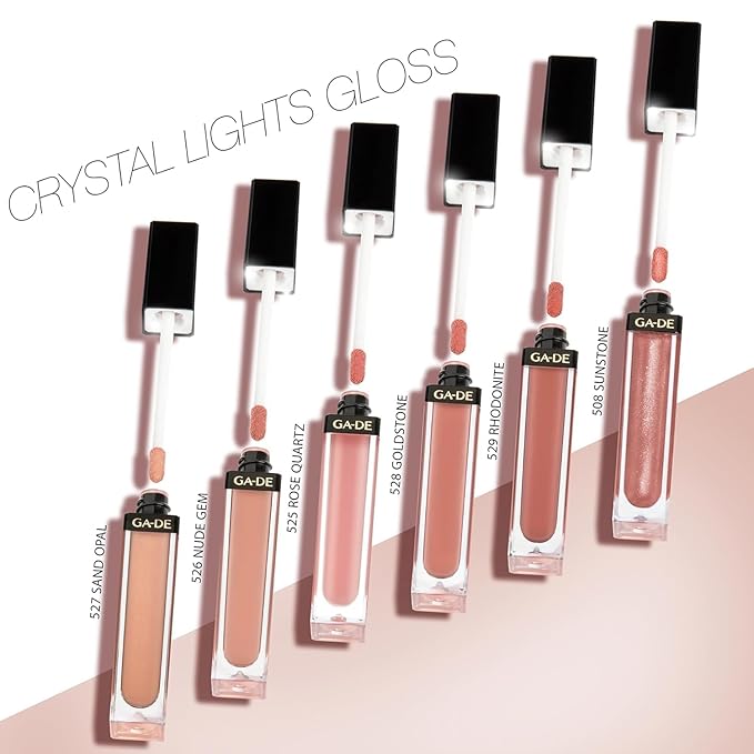 GA-DE Crystal Lights Lip Gloss, 800 - Enriched with Light-Reflecting Crystal Pearls - Smooth Silky, Rich Color - Moisturizes and Adds Shine - 0.2 oz