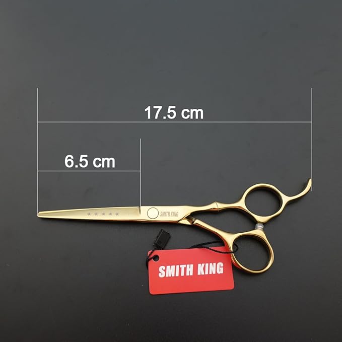 6.0 Inches Professional hair cutting thinning scissors set with razor (Gold)