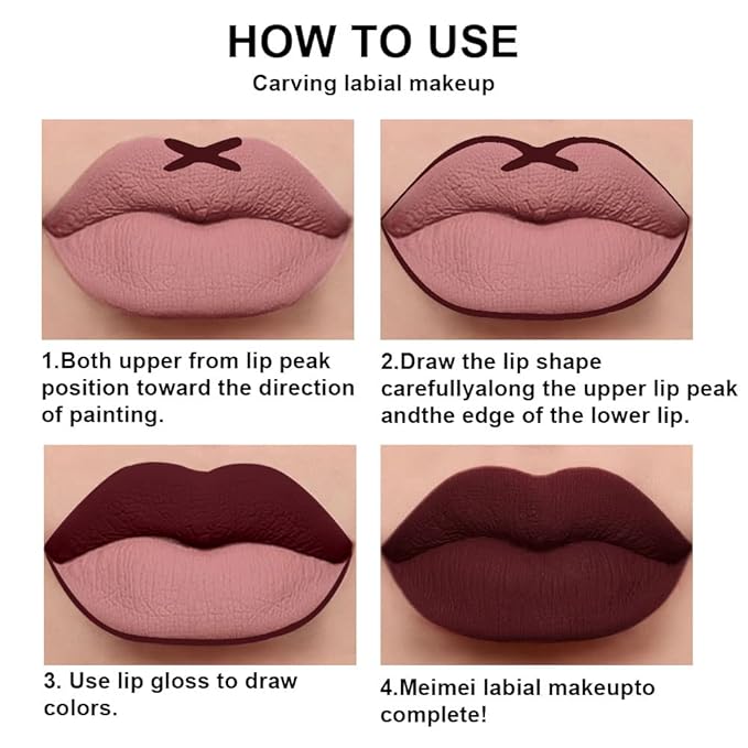 AMY'S DIARY 2pcs Matte Dark Red Lip Liner and Lipstick Makeup Set, Liquid Lipstick 24H and Lip Liner Set Matt Liquid Lips Make Up Waterproof Long Lasting Lipstick Matte Kit (#17)