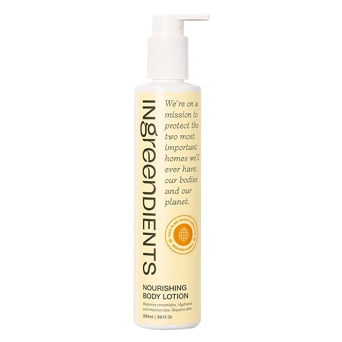 Ingreendients Organic Shea Butter Hand & Body Lotion For Dry and Sensitive Skin – Non Toxic, Vegan, Cruelty-Free, Natural, Gluten Free, Effectively Moisturizes and Rejuvenates Skin – 1 Pack