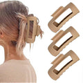 Silicone Hair Clips, Cloud Hair Pins for Women, 3.9 inch Soft Hair Claw Clip for Thick/Fine/Thin/Curly Hairstyle, Khaki 3 Pack