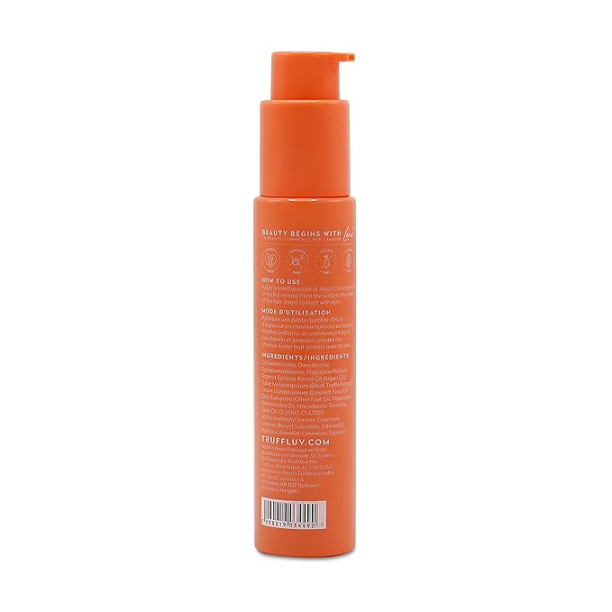 TruffLuv | Nourish Collection Argan Oil, Infused with Black Truffle Extract, Hydrating and Repairing Hair Serum, Smooths Frizz, Repairs Split Ends, Boost Shine, Paraben Free, Sulfate Free, 1.7 Fl Oz