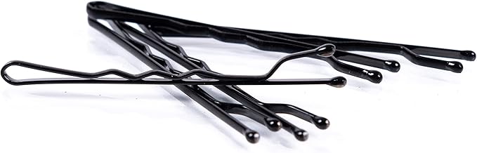 Amazon Basics Bobby Pins, Black Hair Pins for all Hair types, 72 Count