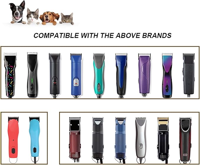 Size 10W/7FW/5FW/4FW Detachable Dog,Cat,Sheep & Horse Grooming Wide Blades Set,Compatible with Andis,Oster A5,Wahl KM10 Series Clippers,Cut Length 1/16"(1.5mm) to 3/8”(9.5mm),4 Pack