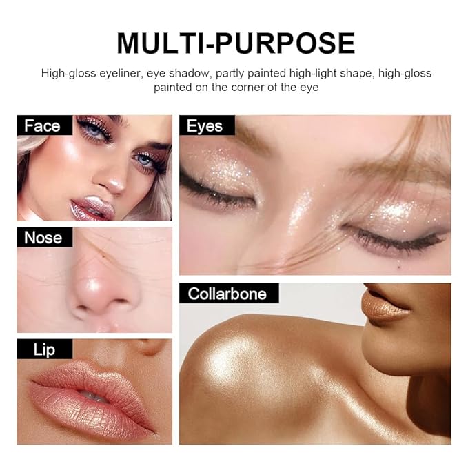 Eyeshadow Stick Makeup, Waterproof Hypoallergenic Long Lasting Cream Eye Shadow Pencil, Highlighter Matte Crayon eyes liner, Glitter Primer Palette Shimmer Eyeliner Pen, Clove Shimmer