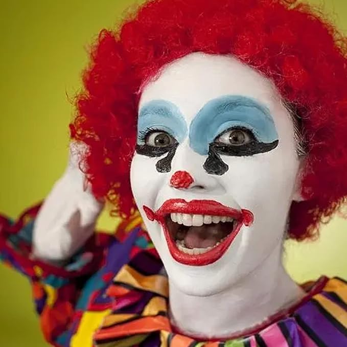 MEICOLY Clown White Face Body Paint Stick(1.06 Oz),Foundation Cream Makeup,Face Paint for Halloween Joker Zombie Vampire Skeleton Skull Special Effects Mime Makeup,White Eye Black Stick for Sports