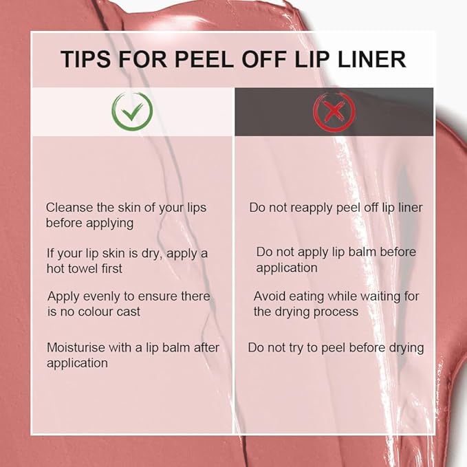 3 Colors Peel Off Lip Liner with Tweezer Kit, Rich Color Matte Finish Lip Tint Stains Makeup Set for Women, Long Lasting, Waterproof, Smudge Proof, For All Skin Types (#1, #3, #5)