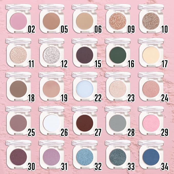 Nude Beige Tan Single Eyeshadow Makeup, Neutral Powde Eye Shadow for Women, Dusty Pink Matte Singles Eyeshadow Palette Pigmented Waterproof, sombras para ojos, Girls Monochrome Eyeshadows Gift