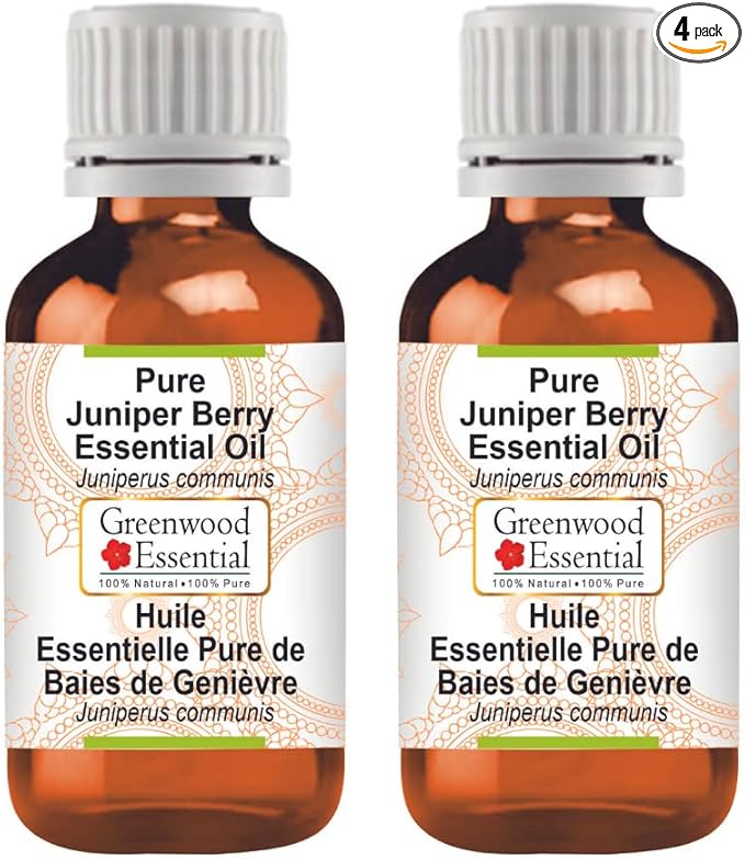Greenwood Essential Pure Juniper Berry Essential Oil (Juniperus communis) Steam Distilled (Pack of Two) 100ml X 2 (6.76 oz)