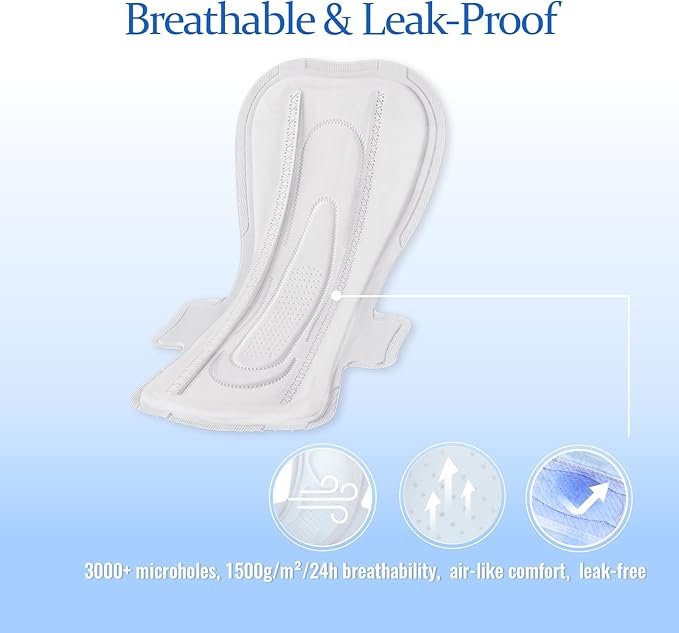 MODAL Heavy Flow Pads for Women Overnight, Unscented Sanitary Pads for Period with Wings, 14.1 Inch(360 mm), Overnight, 20 Count