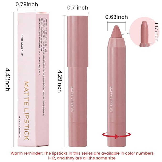 BINGBRUSH Crayon Matte Longwear Lipstick Pack Set,Moisture Smooth Color Stick Ultimate Lip Crayon for Makeup Collection - Waterproof Velvet Lipgloss (03#, 1 Count (Pack of 1))