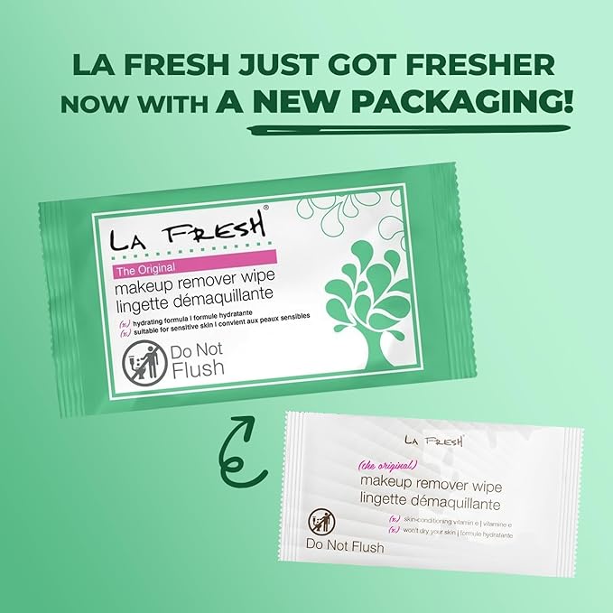 LA Fresh Makeup Remover Wipes with Vitamin E - Make up Remover for Face, Eyes, Lips - Face Travel Essentials - Case of 200ct Makeup Wipes