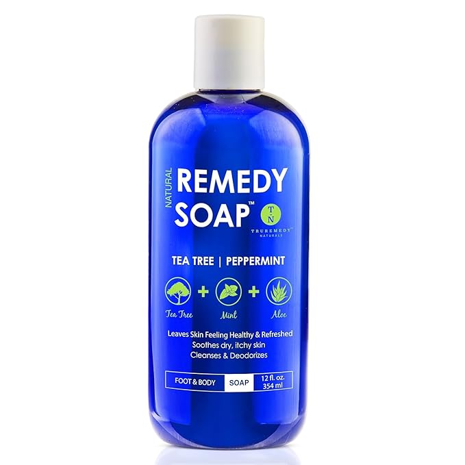 Truremedy Naturals 12 oz Tea Tree Oil Body Wash - Invigorating Tea Tree Soap with Peppermint, Aloe, Eucalyptus, Coconut and Olive Oil - Refreshing Body Wash for Men and Women - Shower Gel Cleanser