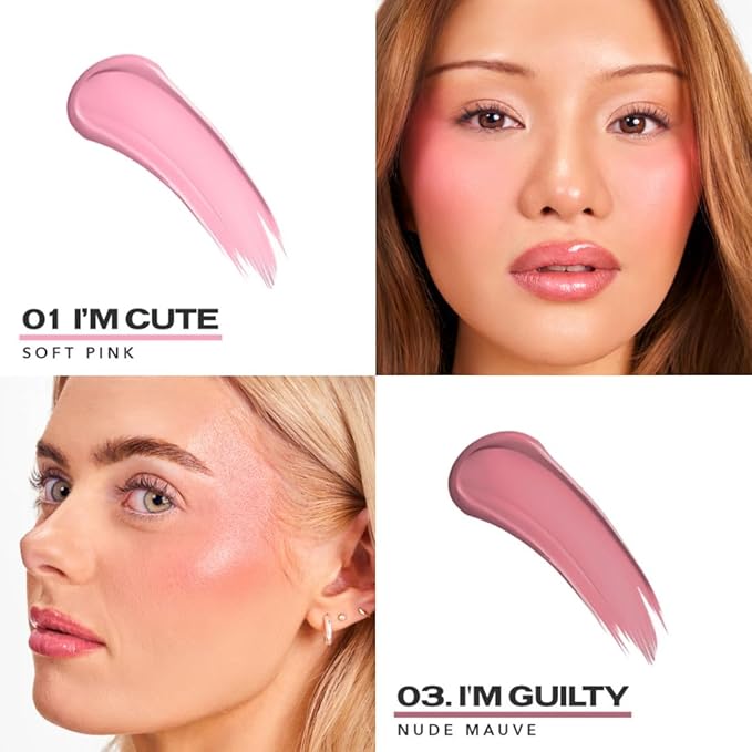 Sacheu Cheek STAY-N Liquid Blush for Cheeks — High Pigment, Buildable, Lightweight Cream Blush for Dewy & Radiant Flushed Cheeks — Long-lasting & Cruelty Free, Pretty in Pink Duo