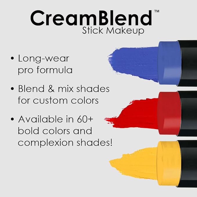 Mehron Makeup CreamBlend Stick | Face Paint, Body Paint, & Foundation Cream Makeup | Perfect for Halloween .75 oz (21 g) (Pastel Yellow)