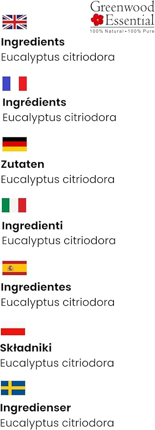 Greenwood Essential Pure Citriodora Essential Oil (Eucalyptus citriodora) Steam Distilled 1250ml (42.2 oz)