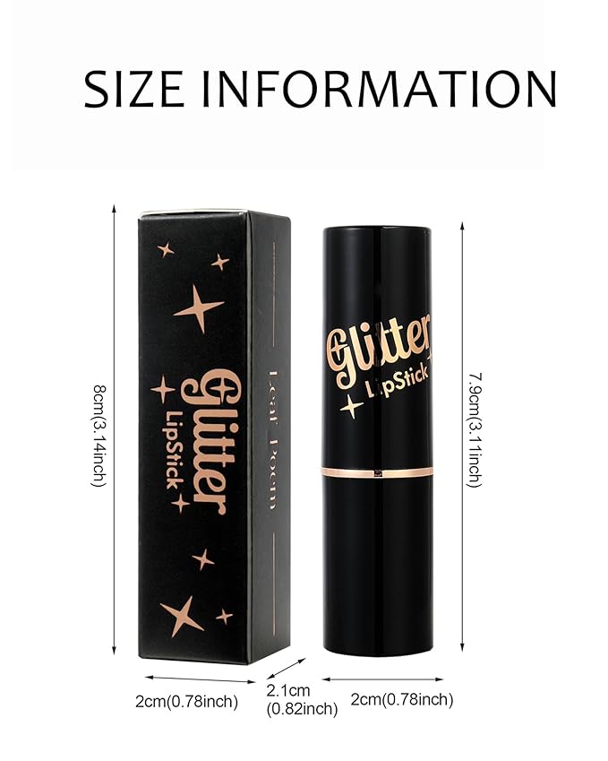 Pink Metallic Glitter Lipstick Long Lasting, Diamond Nude Shimmer Lip Gloss High Pigmented Lip Red Color Matte Lip Stick for Women, Sparkling Shiny Transfer Proof Non Stick Tinted Lip Balm Makeup-02